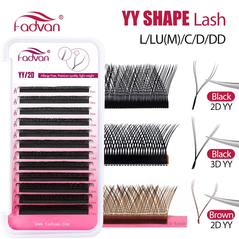 Eyelash Extension Yelix - FADVAN YY/SYY شكل L/LU(M)/C/D/DD رموش بنية