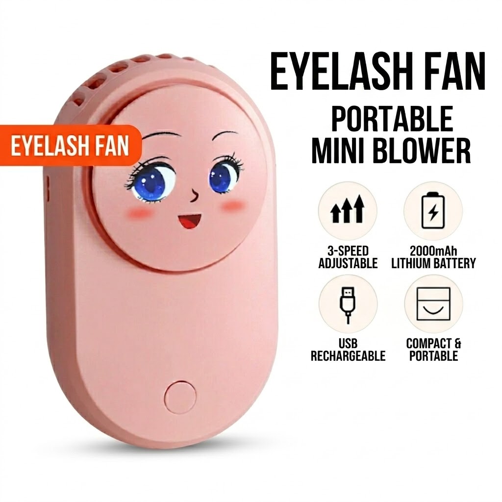مروحة تجفيف الرموش المحمولة عب - مراجعة Eyelash Extension Fan وسعره